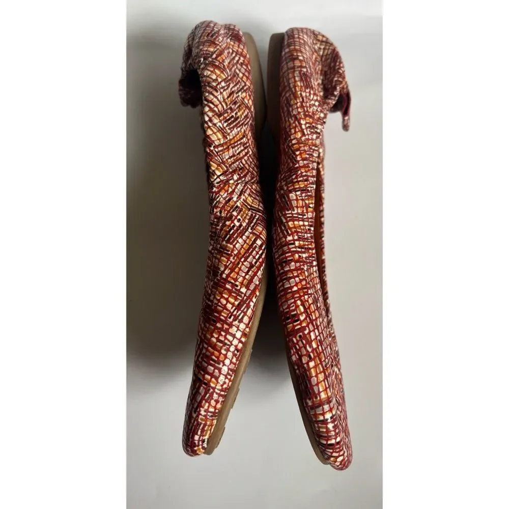 Amada Amalfi  Multi-Pattern Woven Leather Ballet Flats Size 38/8~ Pristine